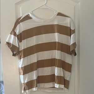 Old Navy Tan and White Tee